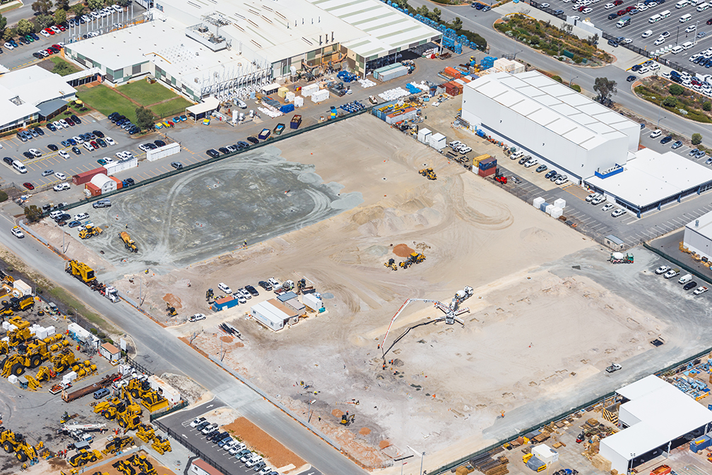 WesTrac Logistics Facility, Hitchcock Place, Perth Airport South, Western Australia, Design & Construct Project, Capstone Construction, Industrial Warehouse, Office, Carpark, Development, Westrac Logistics Page