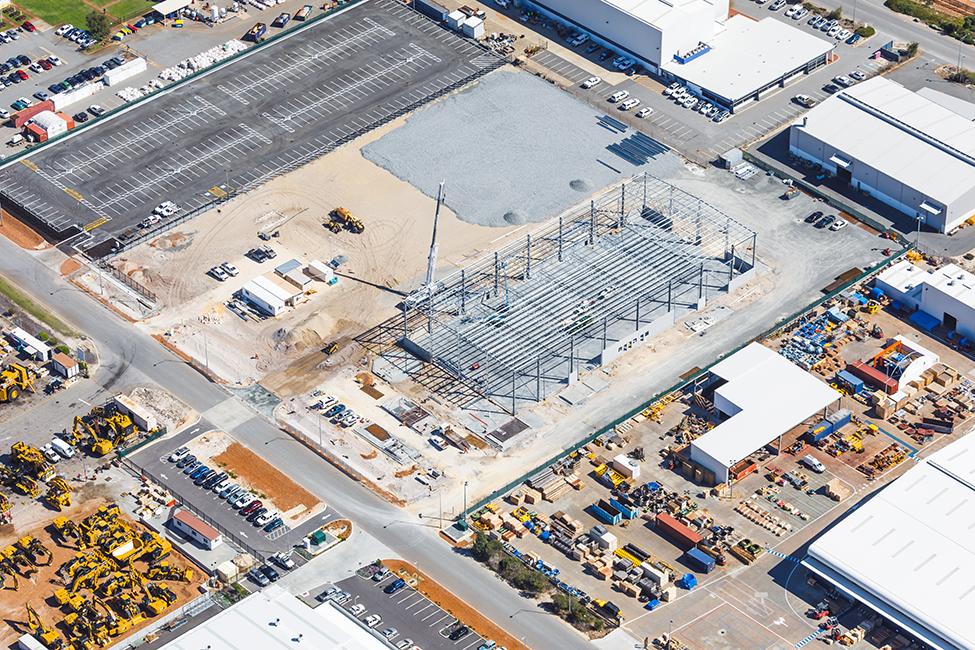 WesTrac Logistics Facility, Hitchcock Place, Perth Airport South, Western Australia, Design & Construct Project, Capstone Construction, Industrial Warehouse, Office, Carpark, Development, Westrac Logistics Page