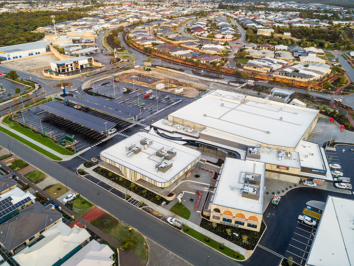Woolworths Brooklane Shopping Centre, The Broadway, Ellenbrook, BWS, Tenancies, Project, Capstone Construction, Carpark, Primewest, Neighbourhood, Retail Development, Aerial, Woolworths Page