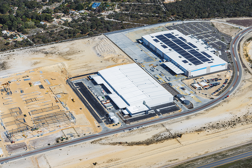 Marley Spoon Refrigeration Warehouse Facility, 517A Centurion Place, Jandakot, Perth, Western Australia, Design & Construct Project, Capstone Construction, Warehouse, Office, Loading Dock, Carpark Ecologically Sustainable Development, 4-star NABERS rating, Development, Aerial, Marley Spoon Page