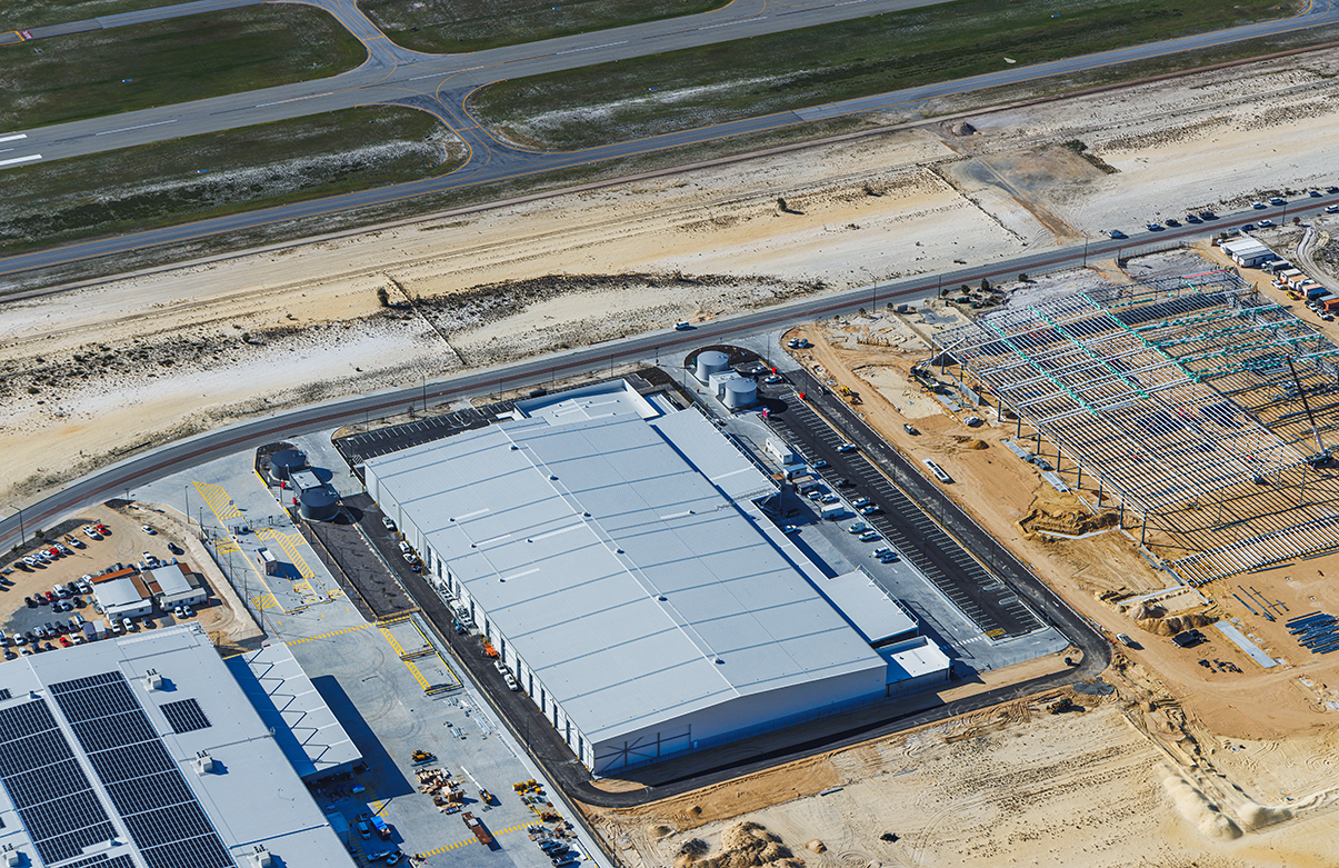 Marley Spoon Refrigeration Warehouse Facility, 517A Centurion Place, Jandakot, Perth, Western Australia, Design & Construct Project, Capstone Construction, Warehouse, Office, Loading Dock, Carpark Ecologically Sustainable Development, 4-star NABERS rating, Development, Aerial, Marley Spoon Page