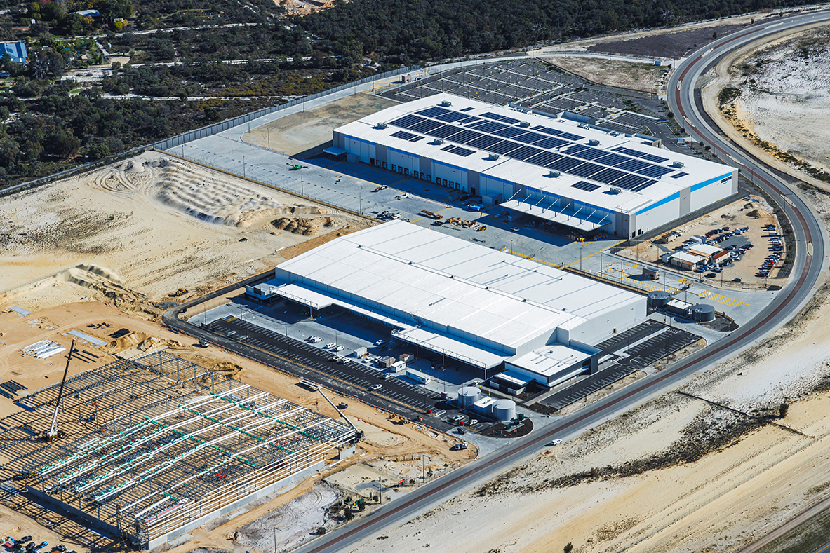 Marley Spoon Refrigeration Warehouse Facility, 517A Centurion Place, Jandakot, Perth, Western Australia, Design & Construct Project, Capstone Construction, Warehouse, Office, Loading Dock, Carpark Ecologically Sustainable Development, 4-star NABERS rating, Development, Aerial, Marley Spoon Page