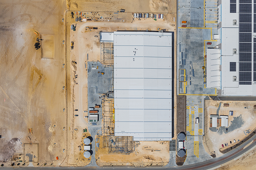 Marley Spoon Refrigeration Warehouse Facility, 517A Centurion Place, Jandakot, Perth, Western Australia, Design & Construct Project, Capstone Construction, Warehouse, Office, Loading Dock, Carpark Ecologically Sustainable Development, 4-star NABERS rating, Development, Aerial, Marley Spoon Page