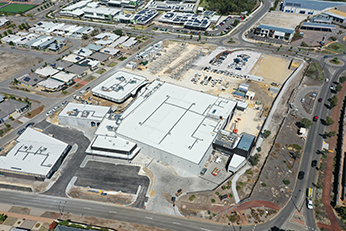 Woolworths Brooklane Shopping Centre, The Broadway, Ellenbrook, BWS, Tenancies, Project, Capstone Construction, Carpark, Primewest, Neighbourhood, Retail Development, Aerial, Woolworths Page