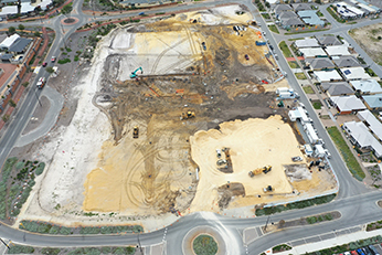 Woolworths Brooklane Shopping Centre, The Broadway, Ellenbrook, BWS, Tenancies, Project, Capstone Construction, Carpark, Primewest, Neighbourhood, Retail Development, Aerial, Woolworths Page