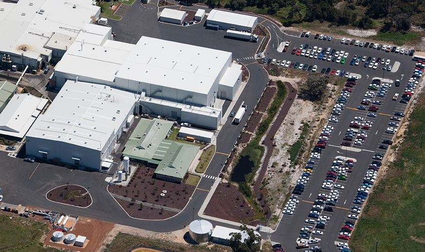 Woolworths Meatworks Facility Bunbury, Western Australia, Perkins TPD, Refrigeration, Construction, Aerial