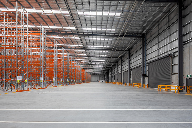 Silk K2 Distribution Centre, Roe Highway Logistics Park, Kenwick, Perth, Western Australia, Design & Construct Project, Capstone Construction, Industrial Warehouse, Office, Loading Dock, Carpark, Super Canopy, Development, Racking