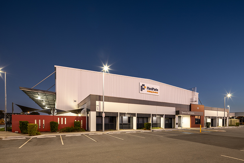 WesTrac Heavy Maintenance Facility, Hitchcock Place Perth Airport South, Western Australia, Design & Construct Project, Capstone Construction, Industrial Warehouse, Office, Carpark Development, Exterior