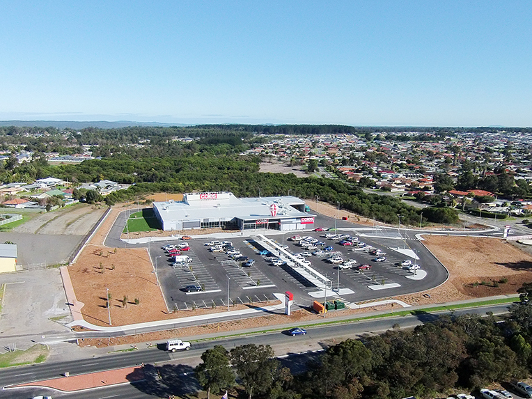 Coles Albany, Plaza Shopping Centre, 38/56 Albany Hwy, Albany, Perth, Western Australia, Perkins TPD Retail Project, Construction, Aerial