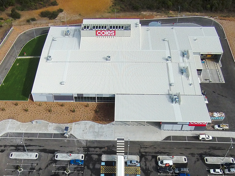 Coles Albany, Plaza Shopping Centre, 38/56 Albany Hwy, Albany, Perth, Western Australia, Perkins TPD Retail Project, Construction, Aerial