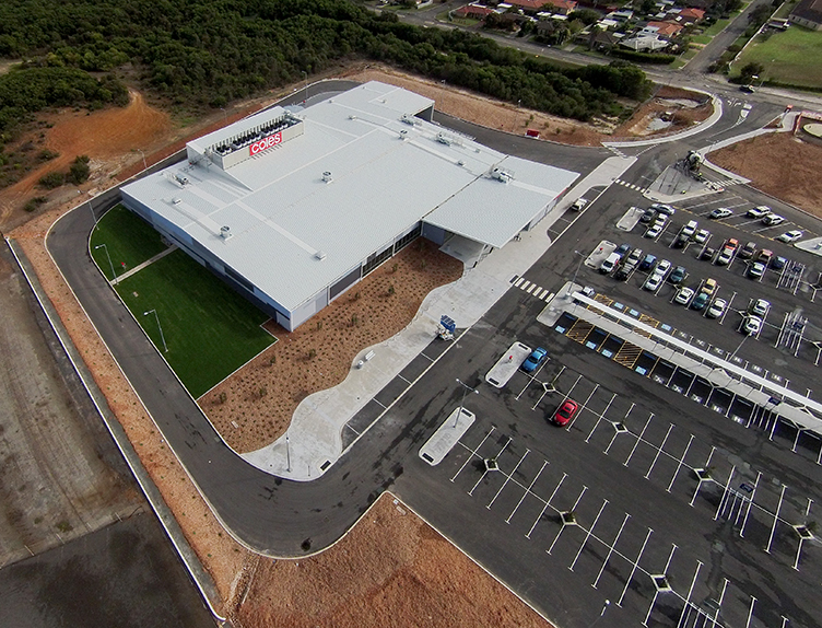 Coles Albany, Plaza Shopping Centre, 38/56 Albany Hwy, Albany, Perth, Western Australia, Perkins TPD Retail Project, Construction, Aerial