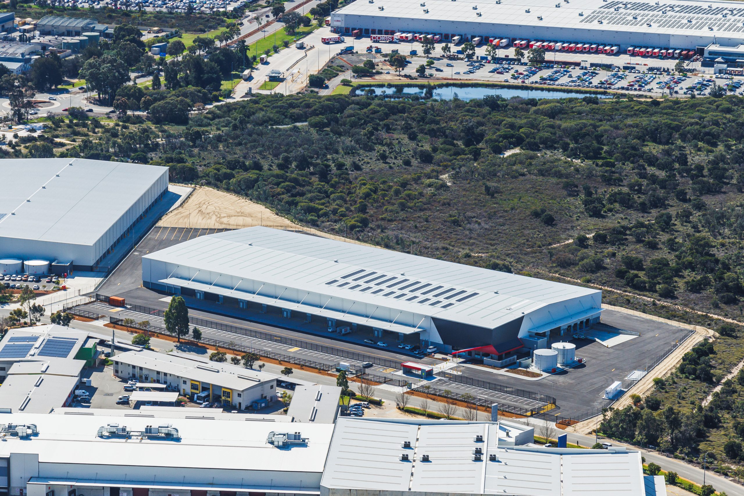 border express australia, industrial, warehouse, 17 tarlton crescent perth airport western australia, d&c contract, logistics, project, development, supply chain, exterior, office, aerial