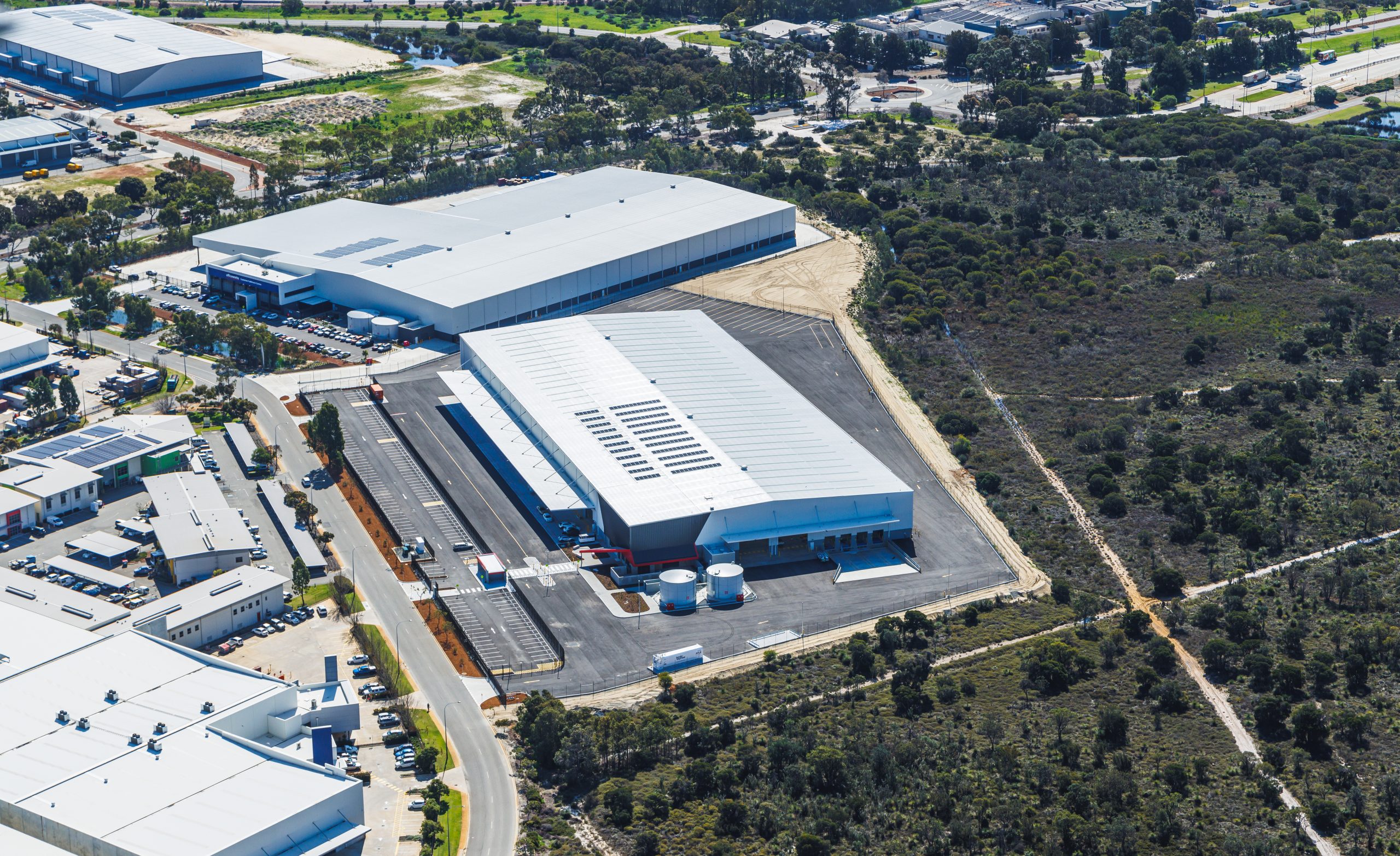 border express australia, industrial, warehouse, 17 tarlton crescent perth airport western australia, d&c contract, logistics, project, development, supply chain, exterior, office, aerial
