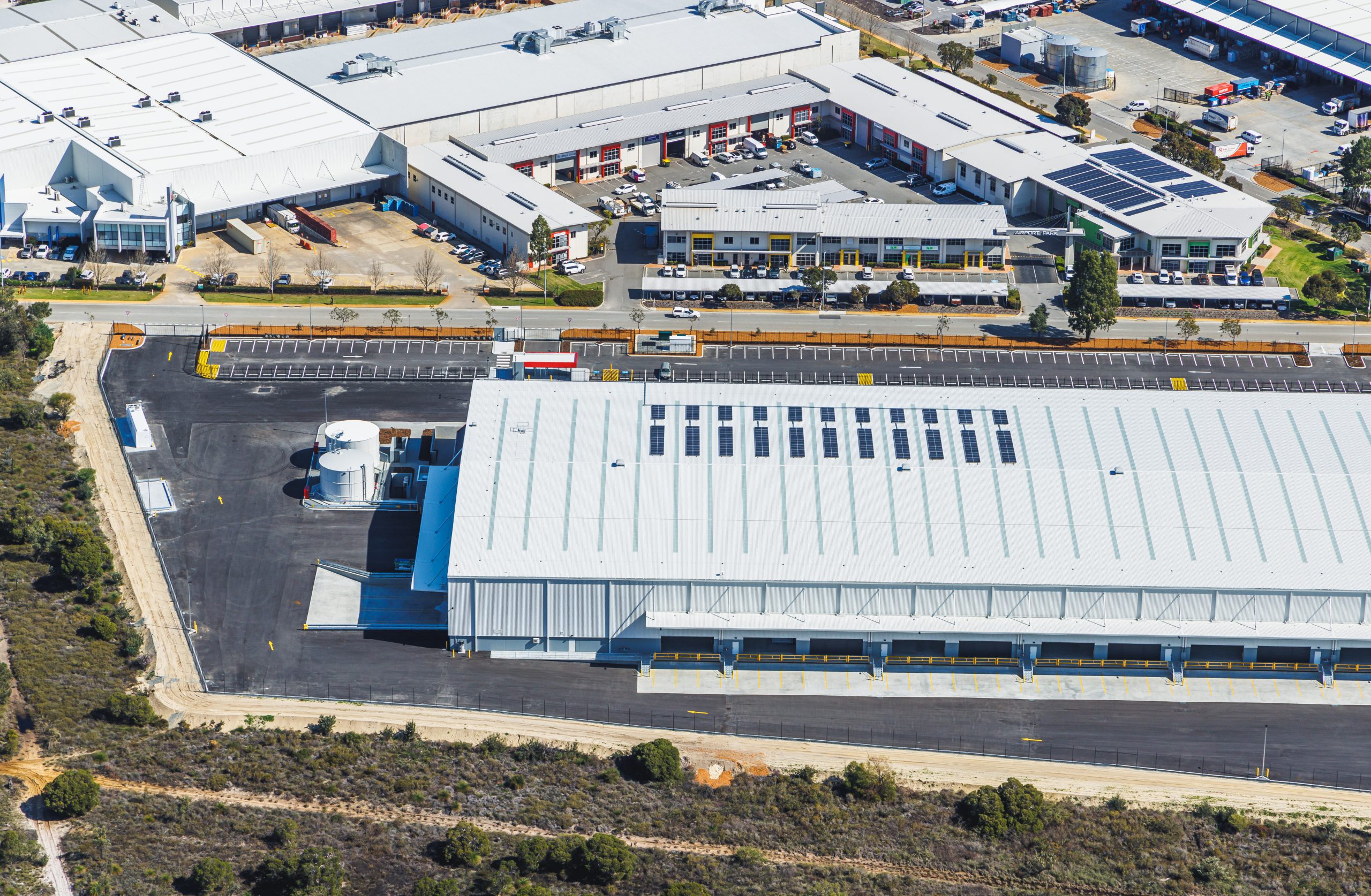 border express australia, industrial, warehouse, 17 tarlton crescent perth airport western australia, d&c contract, logistics, project, development, supply chain, exterior, office, aerial